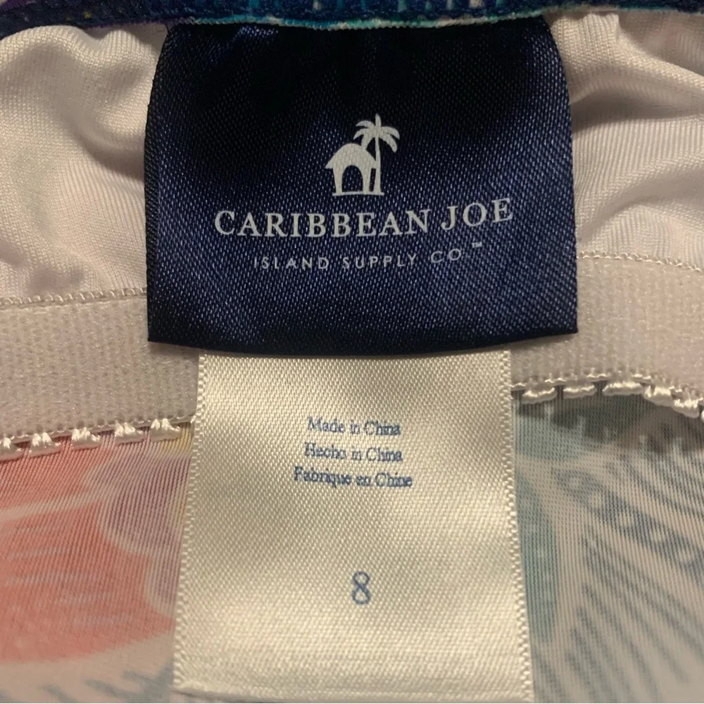 Caribbean Joe Women’s Multicolor Floral Power Swim Tanking, Sz 8 - Picture 3 of 9